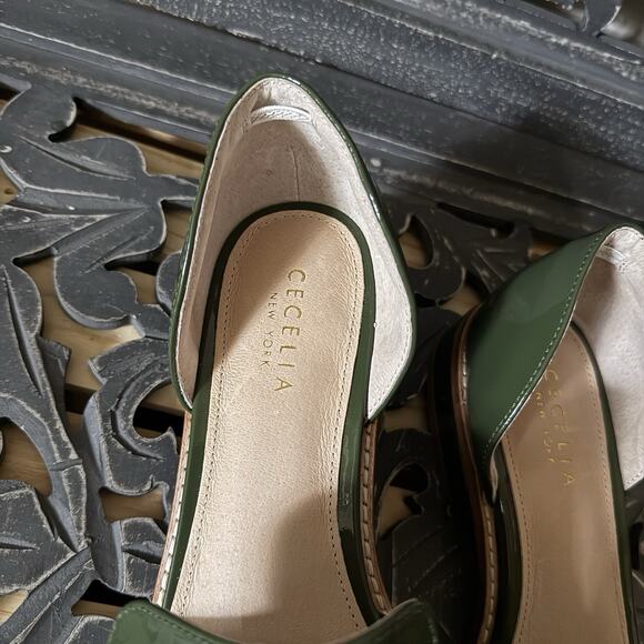 Cecelia New York Linear Tassel Loafers Green Patent Leather d’Orsay Slip On 9.5 - Picture 11 of 13